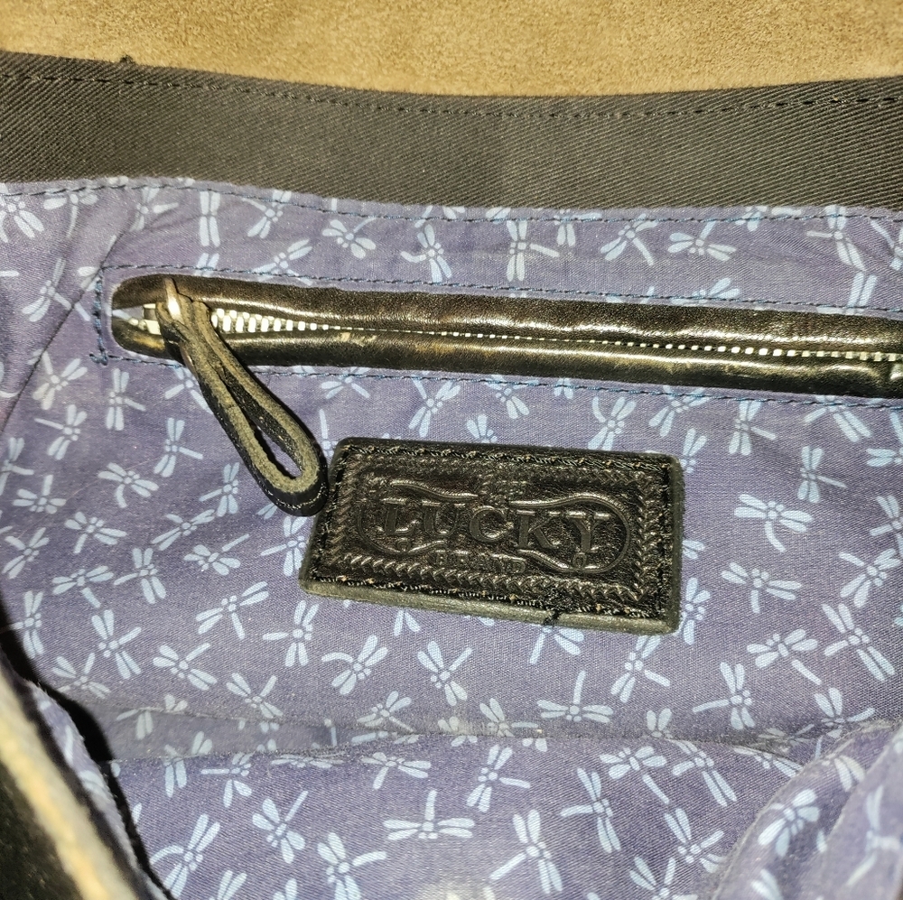 Lucky Brand Drk Chocolate Black Leather Crossbody - Picture 13 of 15